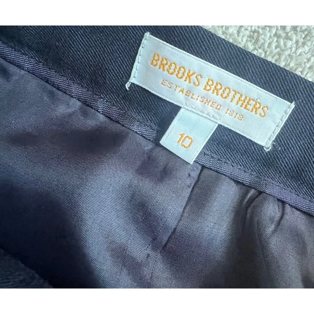 Brooks Brothers Black Wool Pencil  Sz 10 | Office Career Minimalist Corpcore